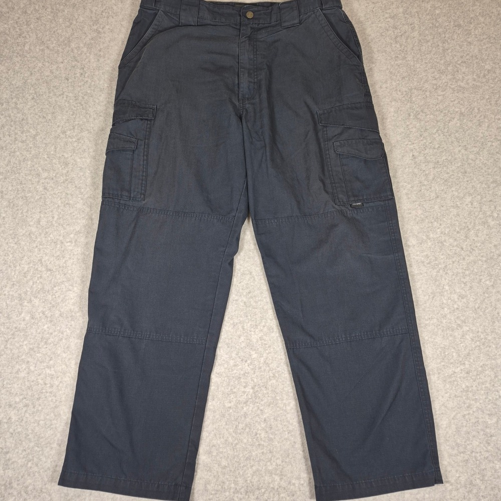 Tru-Spec Cargo Double Knee Pants Mens 36x30 Navy Blue Ripstop Tactical Work